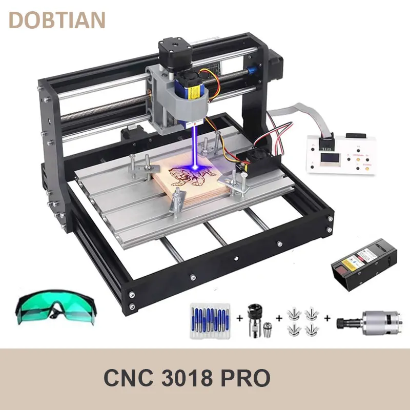 

Маршрутизатор CNC 3018 - PRO Комплект GRBL Control 3 - осевой пластмассовый акриловый PCB PVC фрезерный станок, рабочая зона XYZ 300x180x45mm