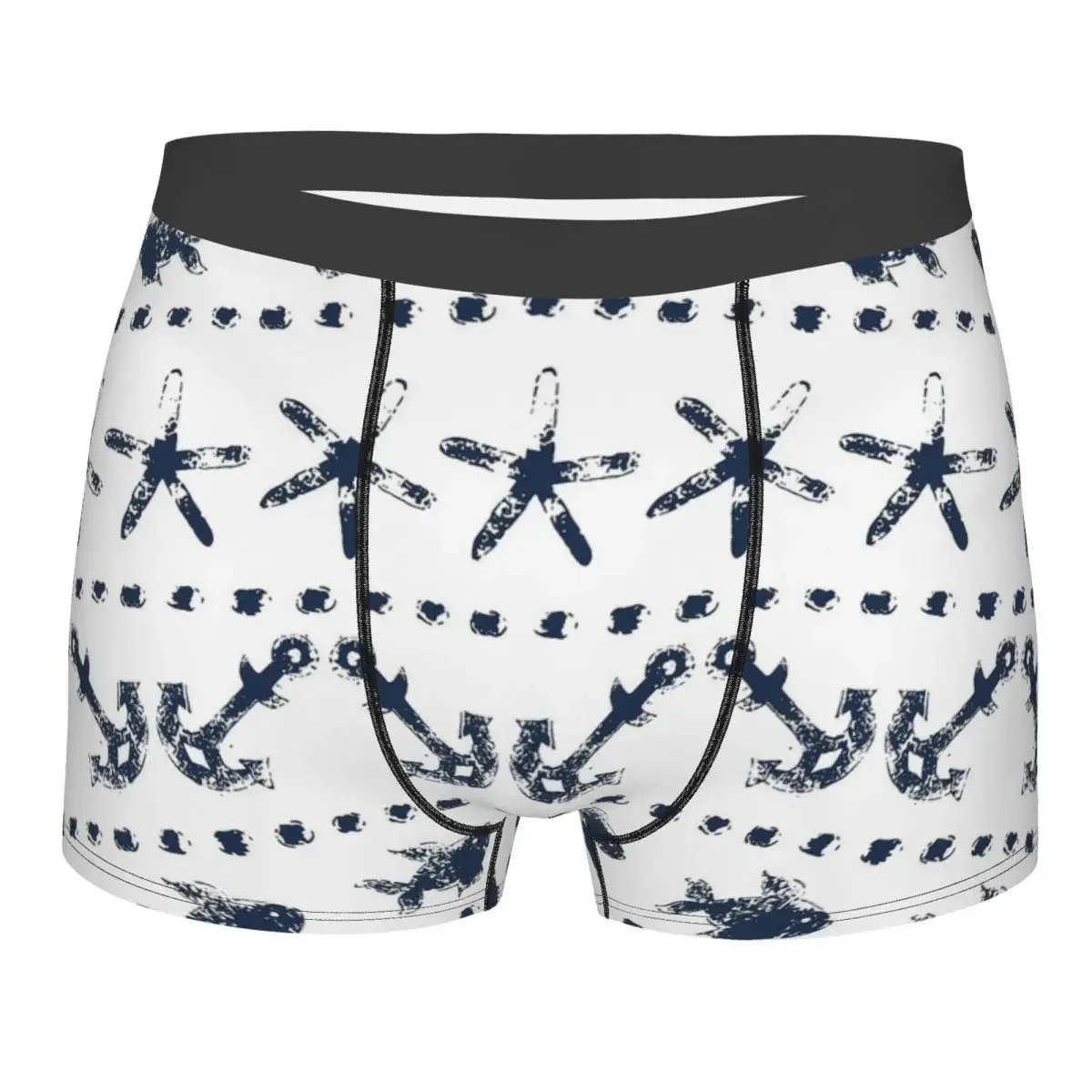 Anchor Animals of The Sea Clever Gentle Free And Happy Underpants Breathbale Panties Male Underwear Ventilate Shorts Briefs