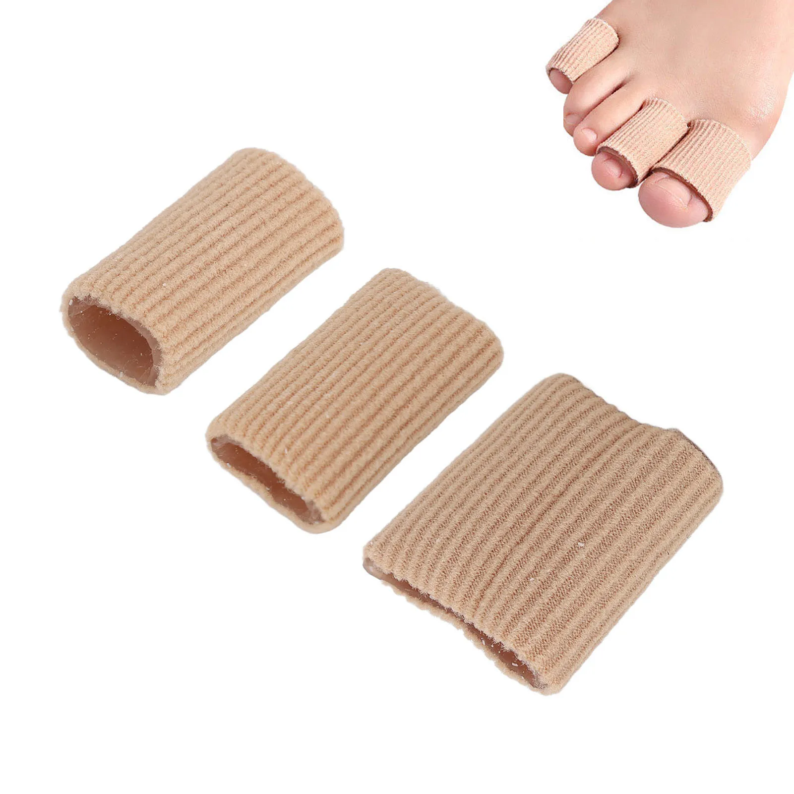 Toe Cushion Tube Soft Silicone Finger Toe Sleeves Corn Pad Protector for Blisters Calluses Finger Toe Sleeve Toe Corn Tube