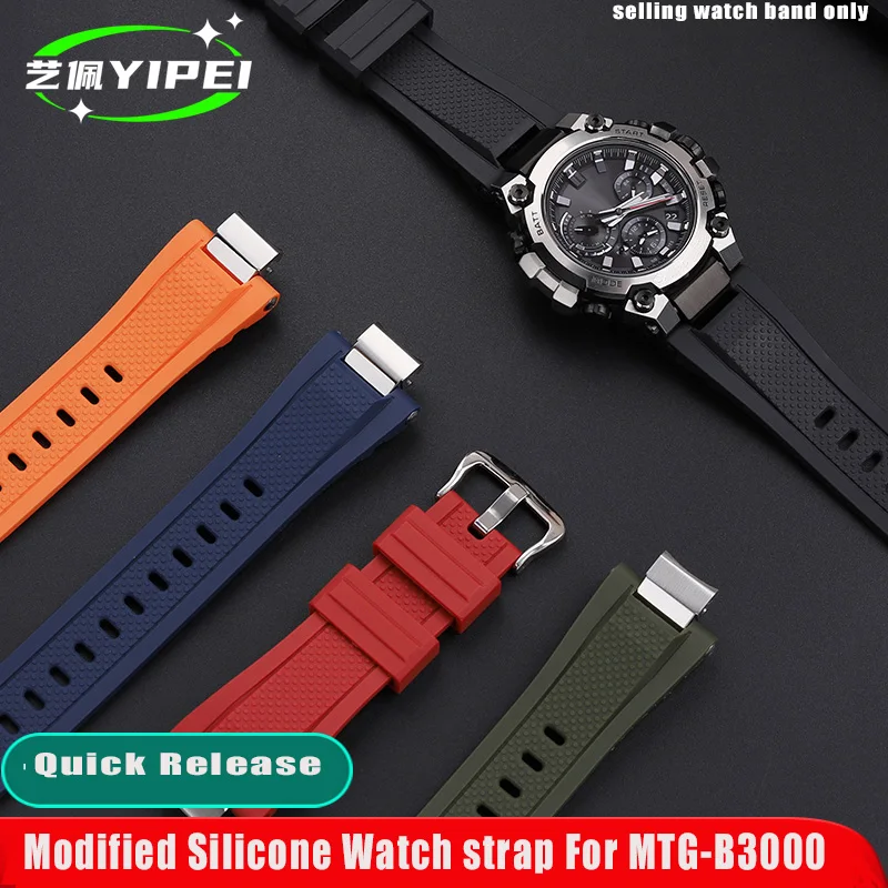 

Quick Release Silicone Watch strap For Casio G-SHOCK MTG-B3000 Watch Band Modified MTGB3000 Men Strap Bracelet