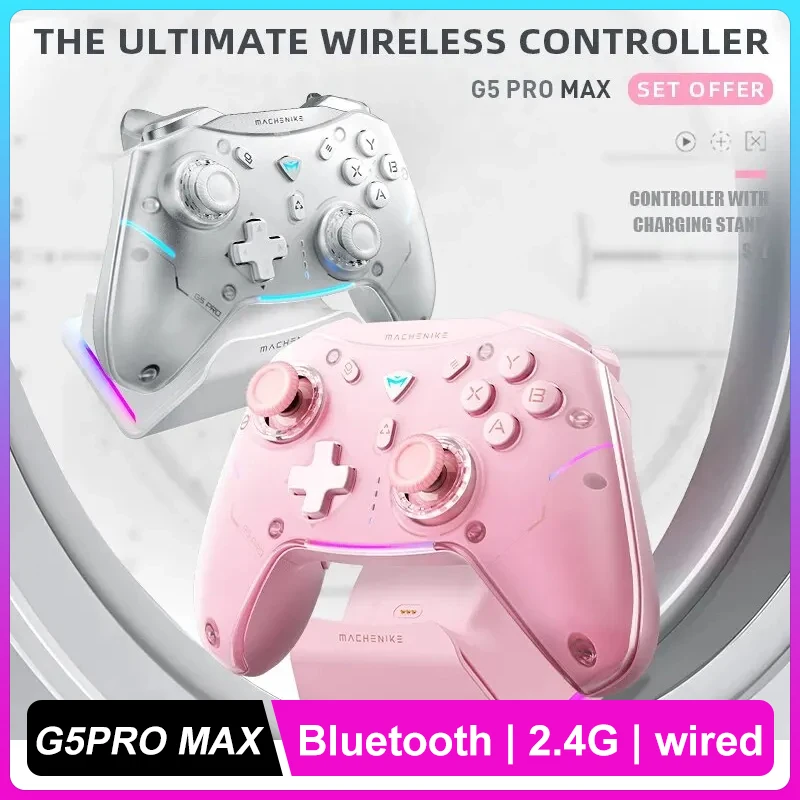 New Machenike G5Pro Max Controller With Charging Dock RGB Wireless Gamepad Hall Effect Joystick Trigger For Switch PC Phone