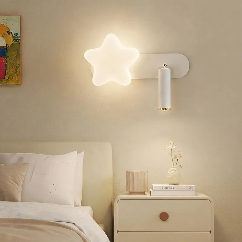 Creative Children's Room Bedside Wall Lamps Rotatable 180° Dimmable Tricolor Lights Bedroom Decor Lighting Wall Lights