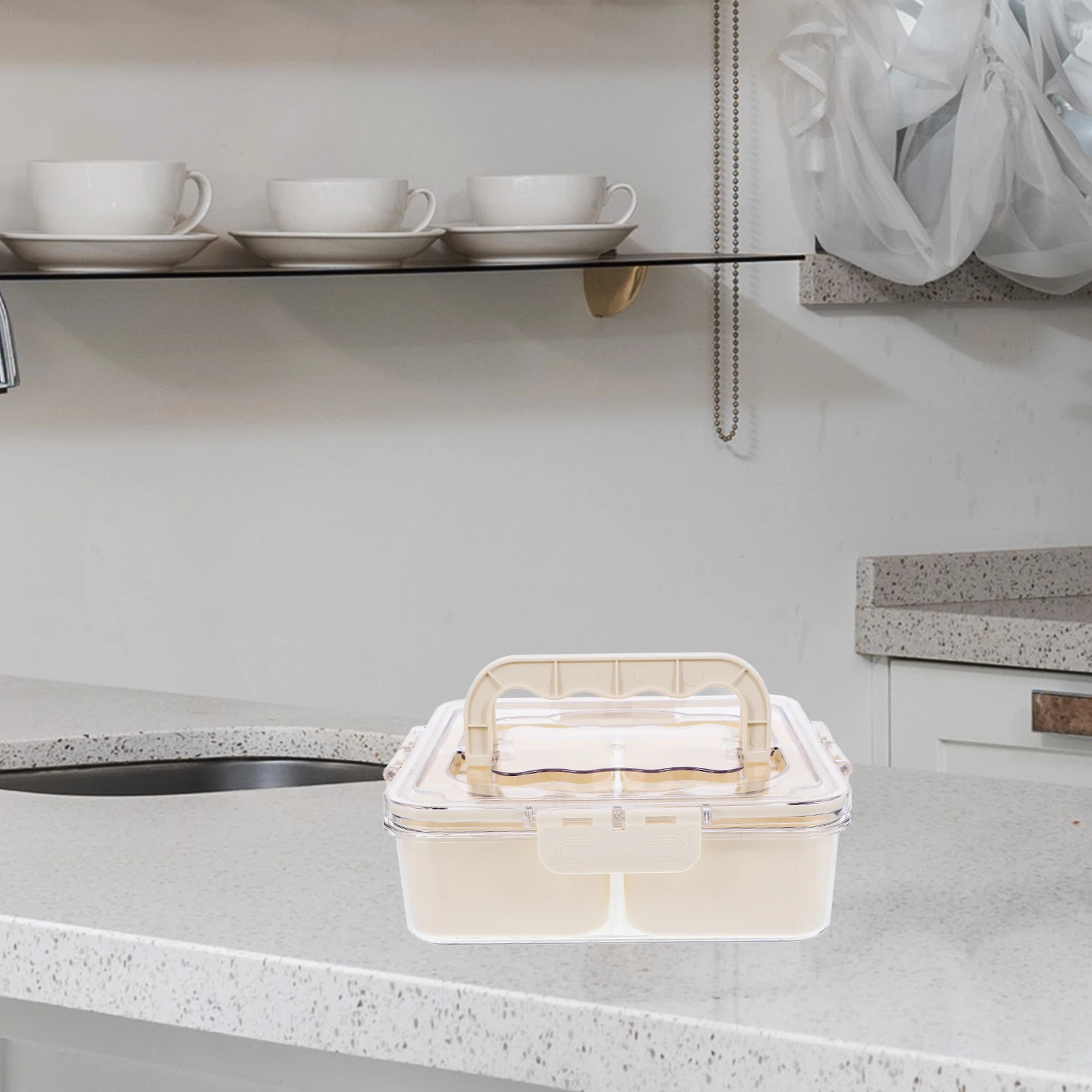 

Six Compartments Spice Box Keeper Transparent Fresh Food Containers Freezer Organizer Vegetable Fridge Bin Multi-function