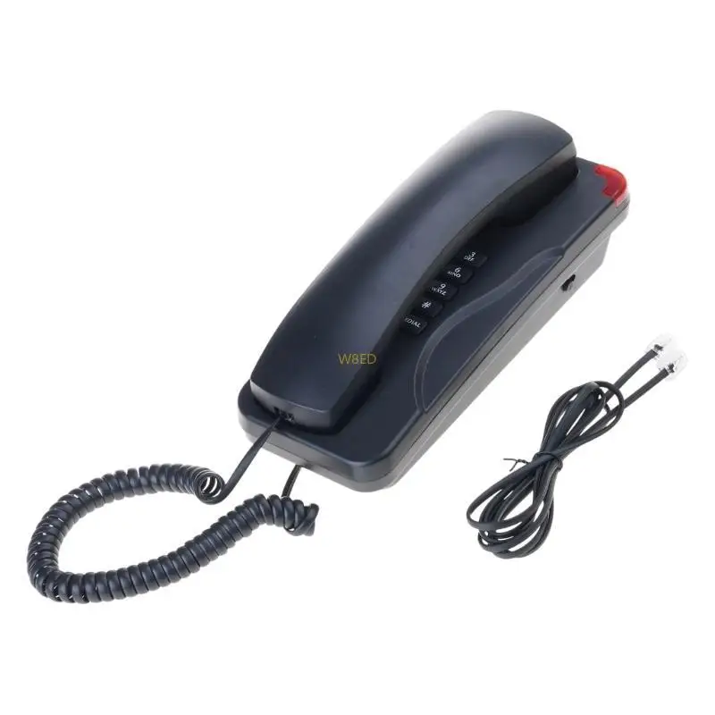 Mini Telephone Wall Mounted Telephone Landlines Home Phone Desktop Fixed Corded Phone Extension No Caller for Home