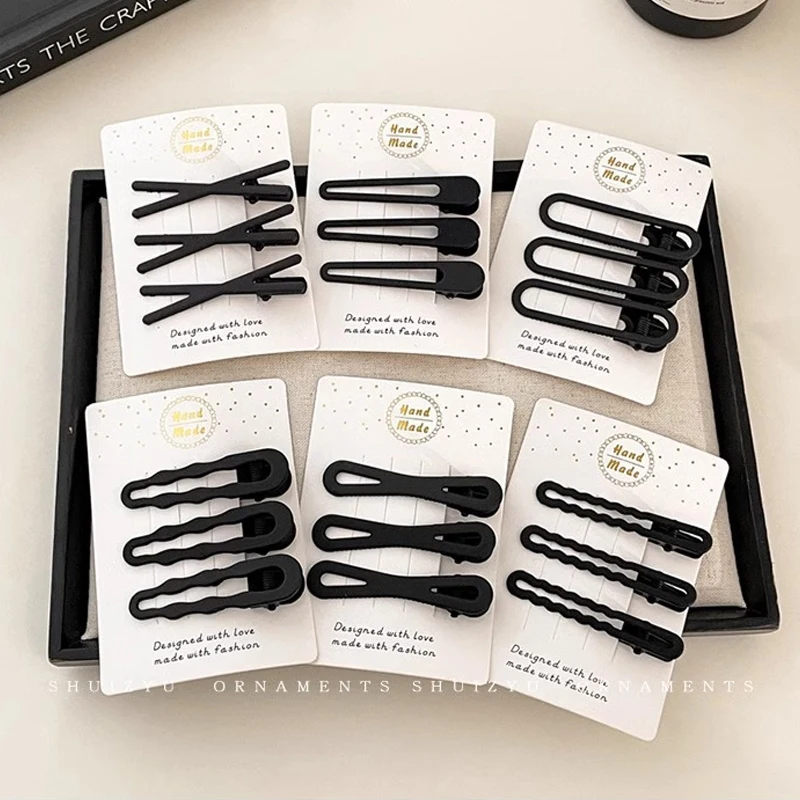 Punk Hollow Out Hairpin Y2K Vintage Geometric Hair Clips Silver Metal BB Clips Korean Barrette Gothic Girl Side Hair Accessories
