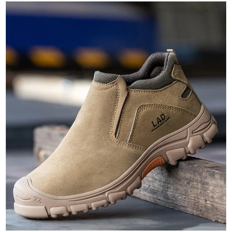 

Мужские повседневные стальные носки, рабочие защитные ботинки, сварочная обувь из коровьей замши, обувь для сварки на открытом воздухе, безопасность для защиты лодыжки