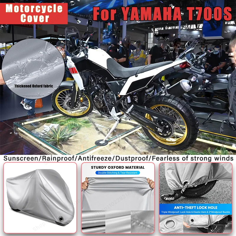 For YAMAHA T700S No Ear Motorcycle Cover - Outdoor Full Body Protection, Waterproof Dustproof Sunscreen Moto Accessories