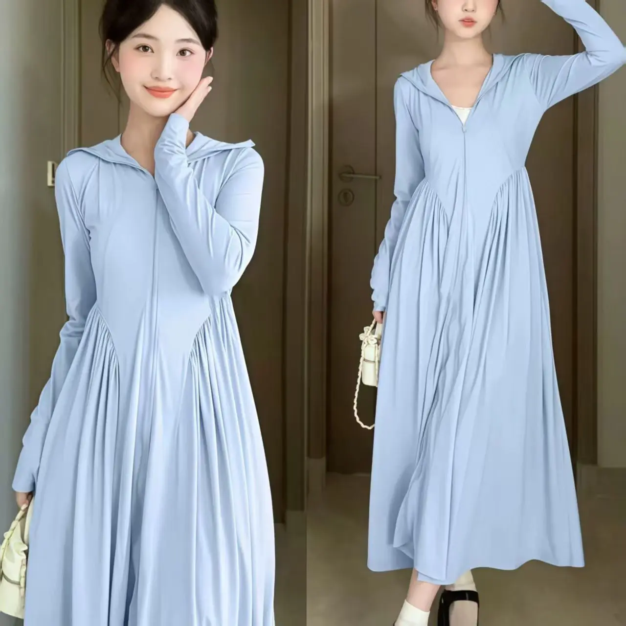 

5XL Summer Cooling Cover Up Plus Size UV Protective Maxi Dress Hiking UV Protection Slimming Full Body Rash Guard Womens Outfit