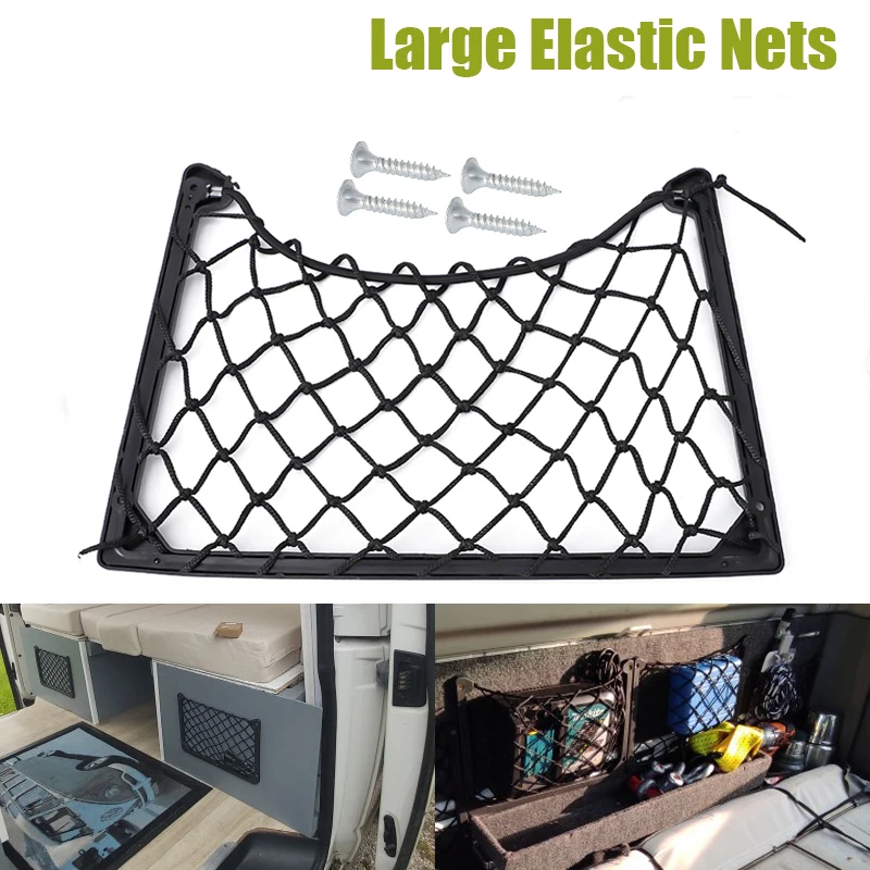 Large Elastic Net Storage Organizer Cargo Mesh Nets Magazine Holder Rack for Car Caravan Motorhome Boat Camping Vehicle Parts