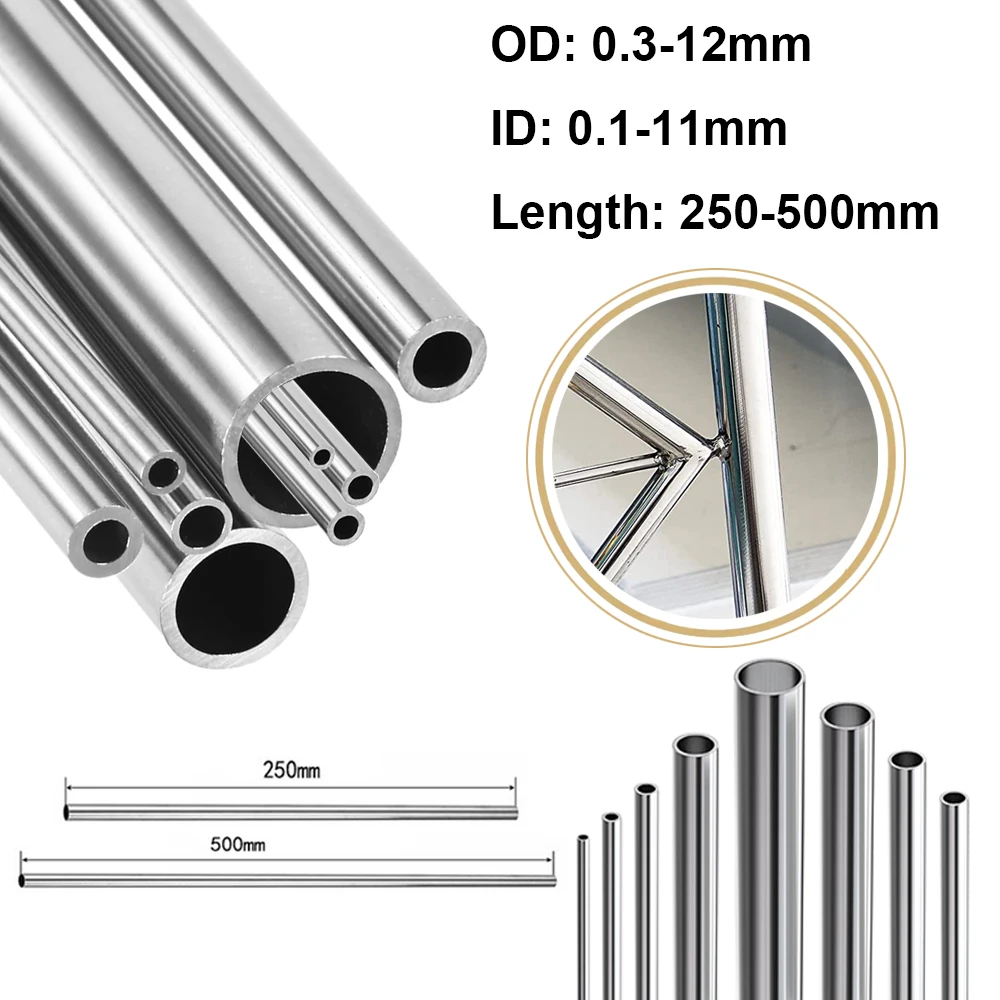 1–10 Stück Kapillarrohr aus Edelstahl 304, 10 x 8 mm, 8 x 6 mm, 4 x 3 mm, 6 x 4 mm, 3 x 2 mm/12 x 10 mm, Edelstahl-Wannenlänge 250 mm, 500 mm