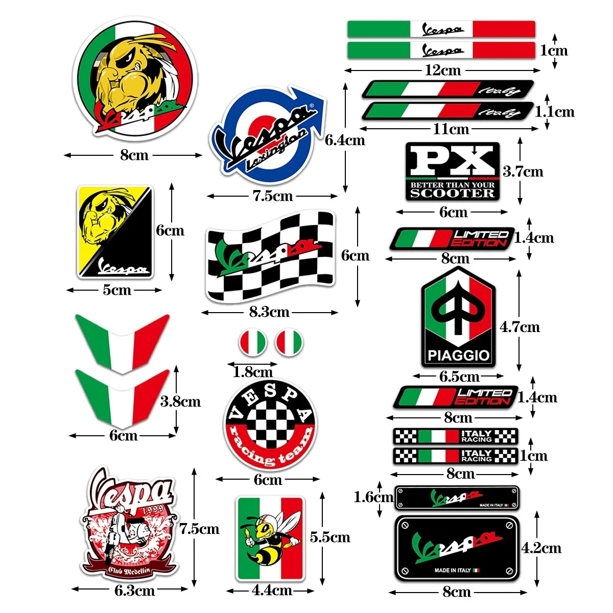ملصقات خوذة جسم الدراجة النارية لبيجيو فيسبا بيفرلي بريمافيرا سبرينت ربيع PX LX GTS GTS 300 300 200 150 125