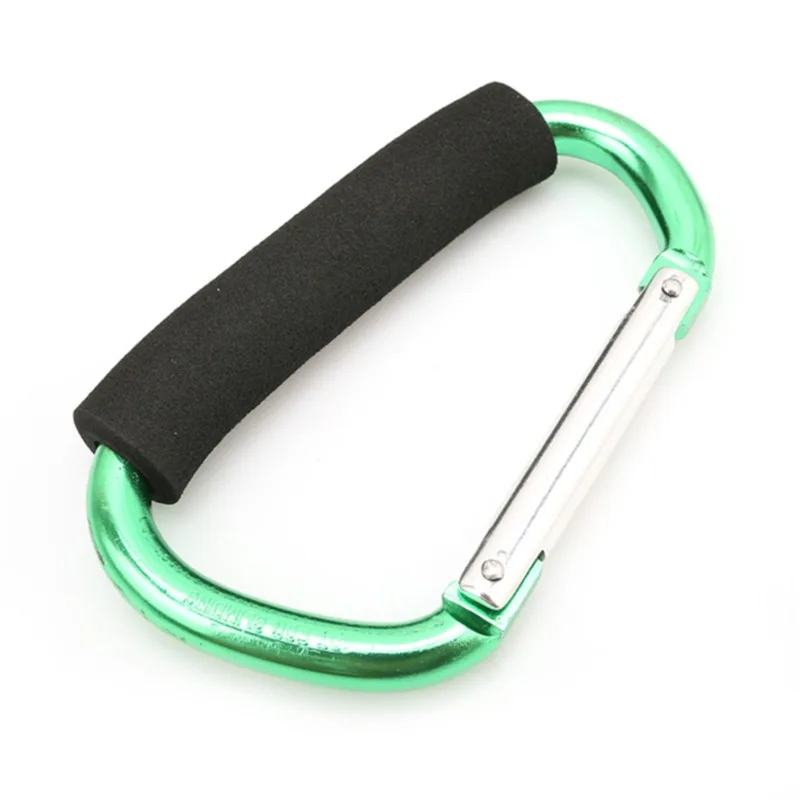 Großer Karabiner, Kinderwagen-Haken, Organizer, Aluminium, D-Ring, Federverschluss, Schlüsselanhänger-Clip, Tragegriff zum Aufhängen von Geldbörsen, Einkaufstaschen – Detail 31