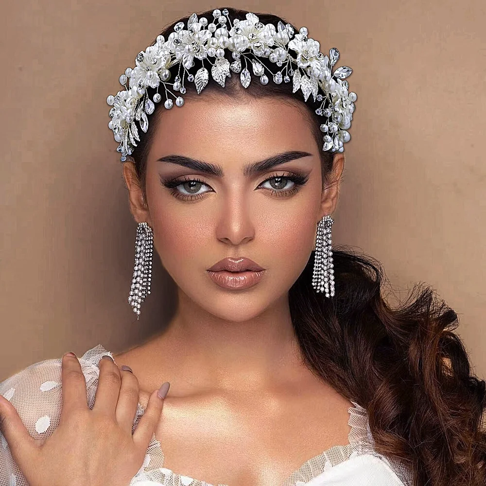 

Wedding Woman Tiara Headdresses for Bridal Headband Wedding Hair Accessories Luxury Rhinestone Bride Headwear