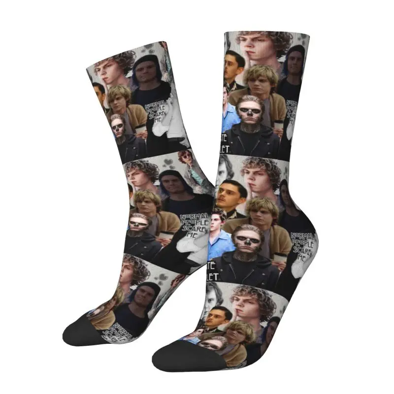 Funny Actor Star Movie Evan Peters Socks donna uomo Warm 3D Printed Sports basket Socks