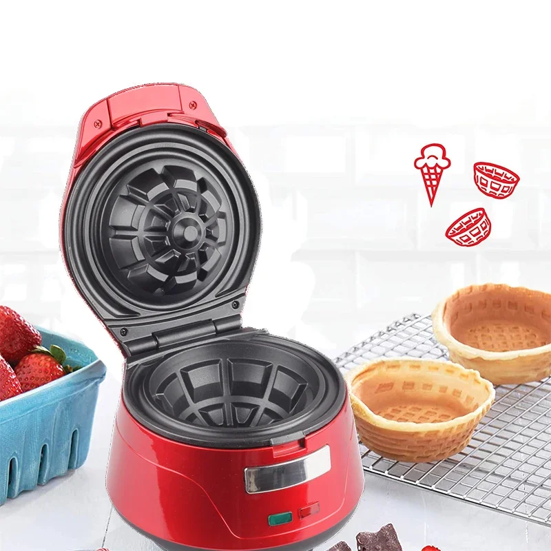 New Style 750W Home Party Office Use Belgian Waffle Bowl Maker,Best for Serving Ice Cream and Fruit