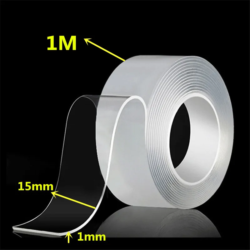 1M 2M 3M 5M Nano Tape Dubbelzijdig Tape Transparant Herbruikbaar Waterdicht Plakken Sterke Tapes Schoonmaakbare Keuken Badkamer Supplie