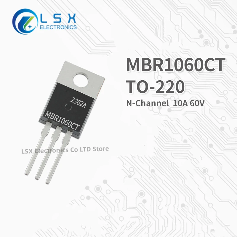 10PCS NEW Original  Factory Direct Sales MBR1060CT TO-220 N Channel MOS Field effect transistor 10A 60V