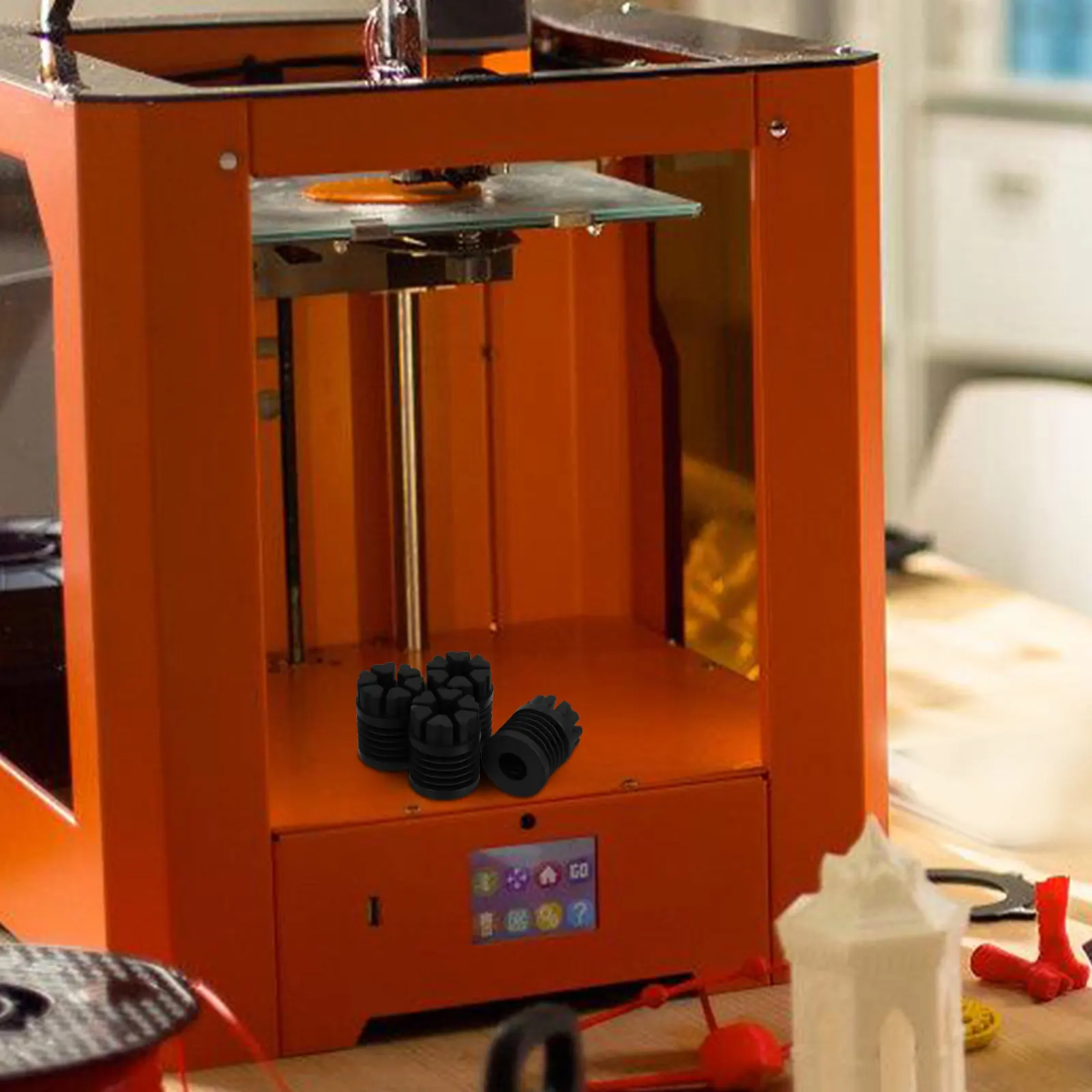 

4Pcs 3D Printer Feet Silicone Shock Absorbing Pads Anti Vibration Rubber Supports Anti Slip Replacement Pads for Stable Printing