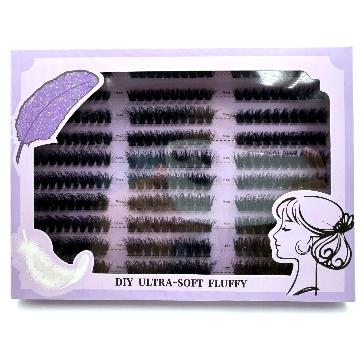 290/300Pcs 5D Fluffy 50D-120D Mix Individual Lashes Extension Natural Mink Eyelashes Cluster Makeup False Eyelashes Extension