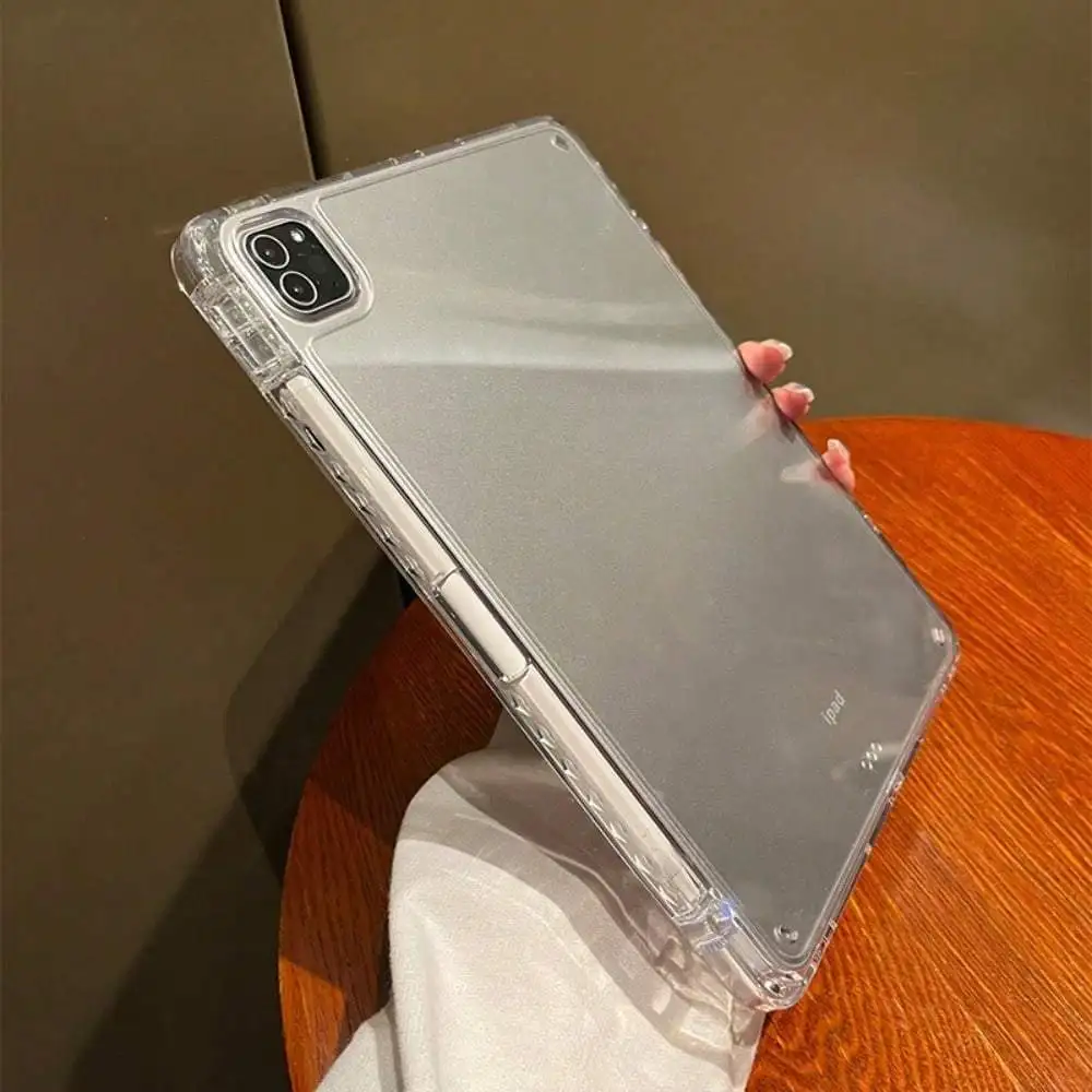 Transparent Tablet Case With Pen Slot, IPad Case Lightweight Slim Transparent Durable Flexible Silicone Back Cover TPU Frame Shell Case.Compatible With Apple IPad Pro/Mini/Air/5th/6th/7th/8th/9th/10th/11th Gen/(8.3/9.7/10.2/10.5/10.9/11/12.9/13inch)