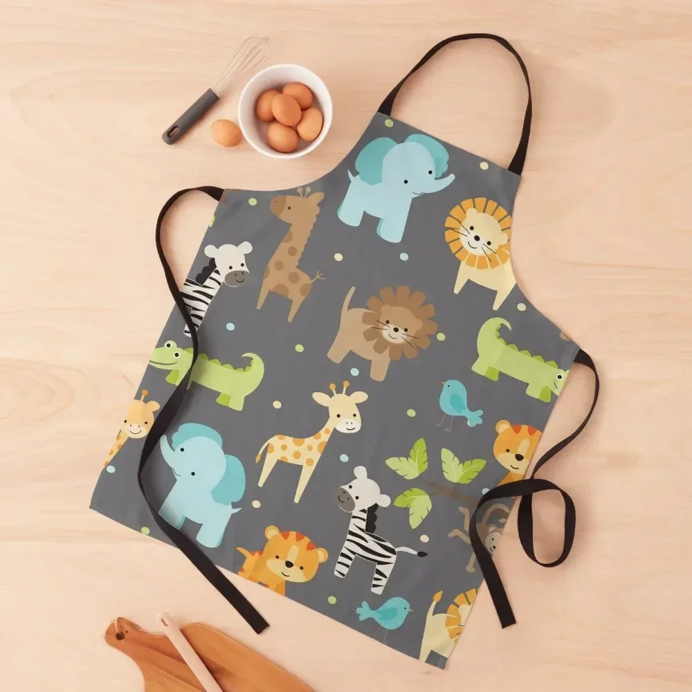 

Jungle Animals Apron women's kitchens Waterproof women Chef Uniform Kitchen New 2022 Year Apron