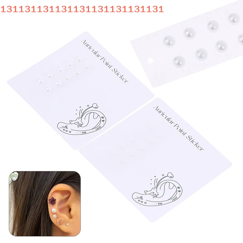 ملصقات نقطة الأذن من حجر الراين واللؤلؤ، عصا ضغط الأذن، ملصقات الأذن الوخز بالإبر، التدليك، الموضة، 10 قطع #4