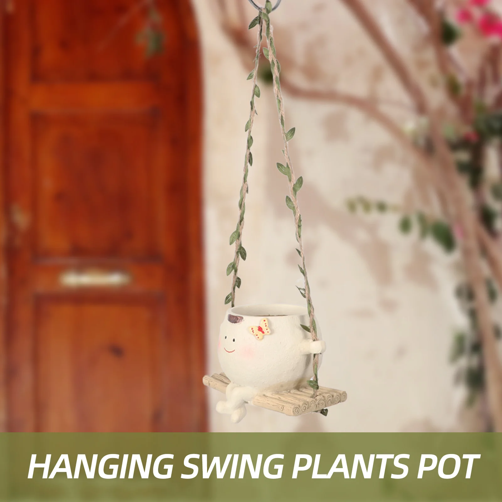

Hanging Resin Swing Planter Small Flower Pot Indoor Outdoor Decorative Succulent Plant Pot Garden Hanging Planter