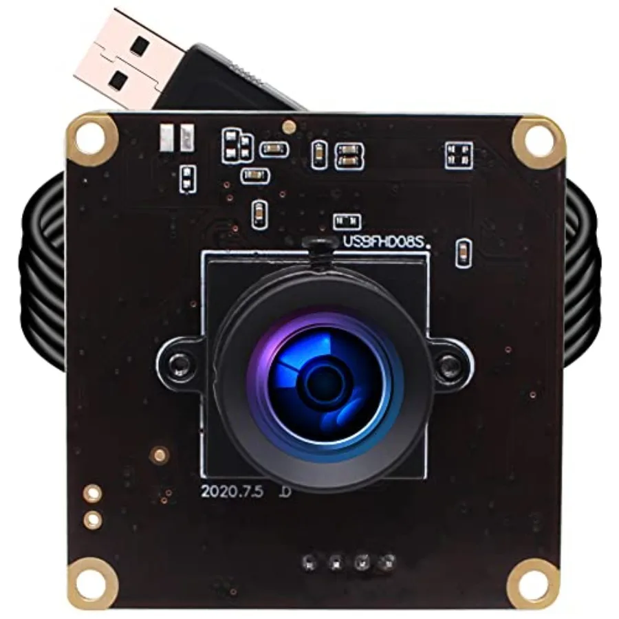 

Высокоскоростная USB-камера 1080P, встроенная веб-камера с объективом без искажений на 100 градусов, для компьютера, пластиковый корпус, черная, 60/120 Гц