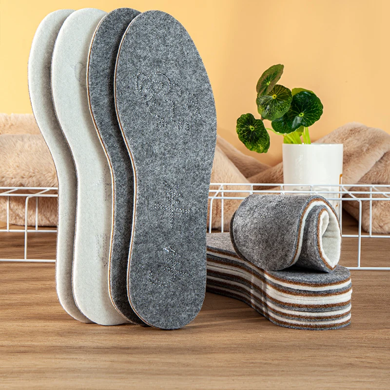 Thermal Felt Insoles Thicken Warm Heated Insoles for Men Women Winter Shoes Breathable Snow Boots Skin-friendly Wool Shoe Pads image 5