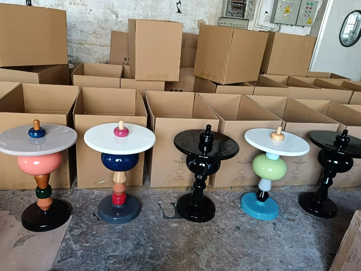 ‌Scandinavian Side Table, Colorful Accent Living Desk, Creative Bedside Cabinet, Candy-Inspired End Table