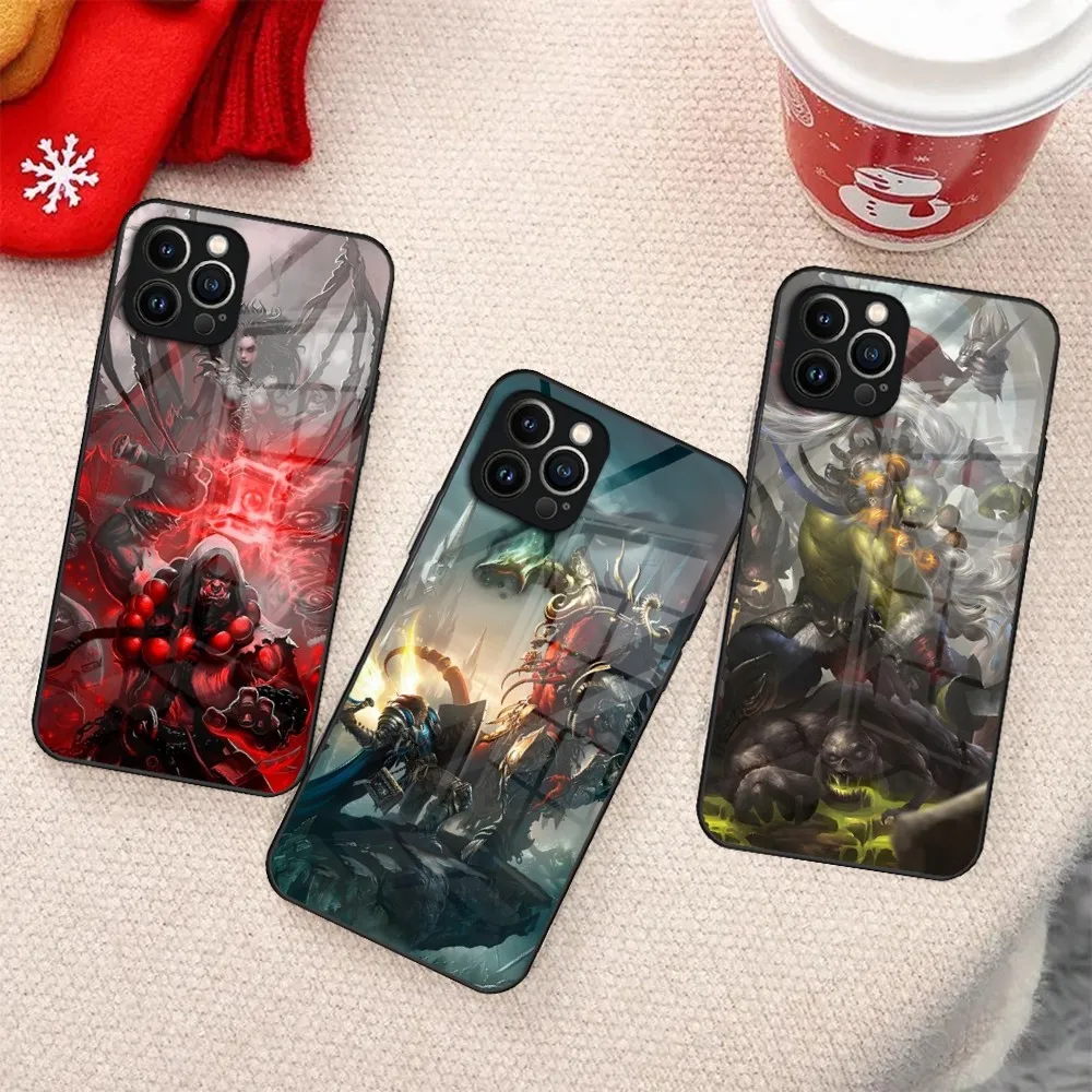 World Of W-Warcraft Phone Case For IPhone 15 14 Pro 11 13 12 Mini XS XR Max 8 7 6 Plus SE 2020 Glass Design Cove