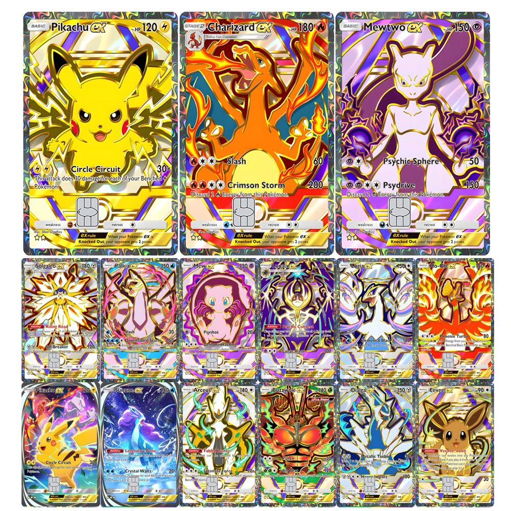 1 Pieza de Adhesivo para Tarjeta de Crédito, PTCG Poket A4a A4b Serie Charizard, Adhesivos para VISA, JCB, MasterCard y Otras Tarjetas con Chip