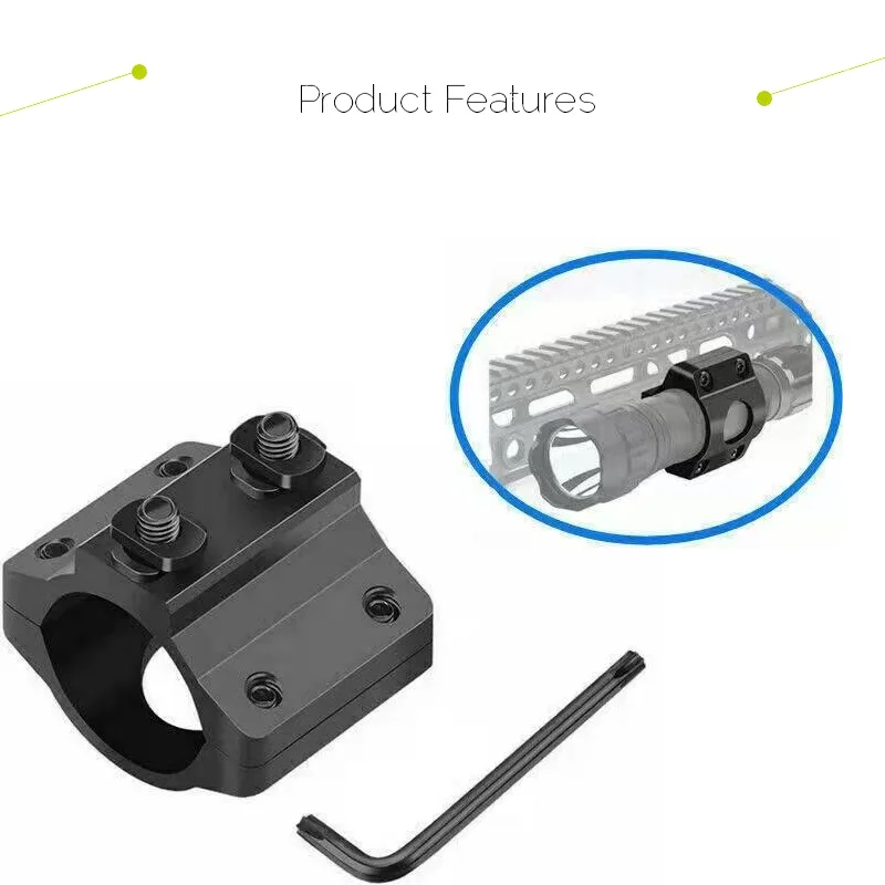 Diameter Scope Ring Holder Mount, Flashlight Clip, Clamping Fit, M-Lok, 25.4mm,1 \