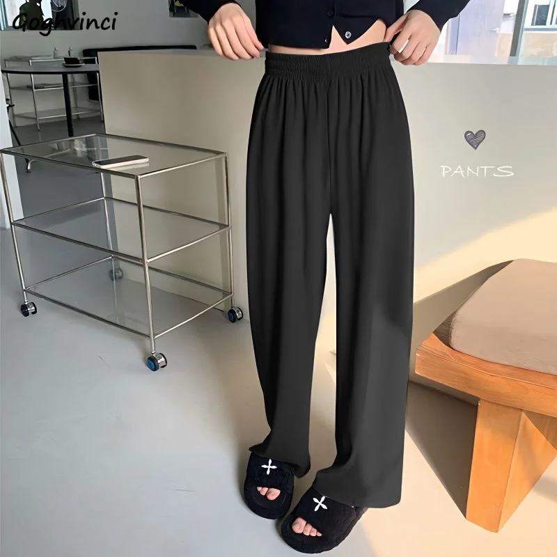 

Wide Leg Pants Women S-3XL Summer Casual Temperament Loose Ladies Simple All-match Ins Thin Fashion Ulzzang Classic Korean Style