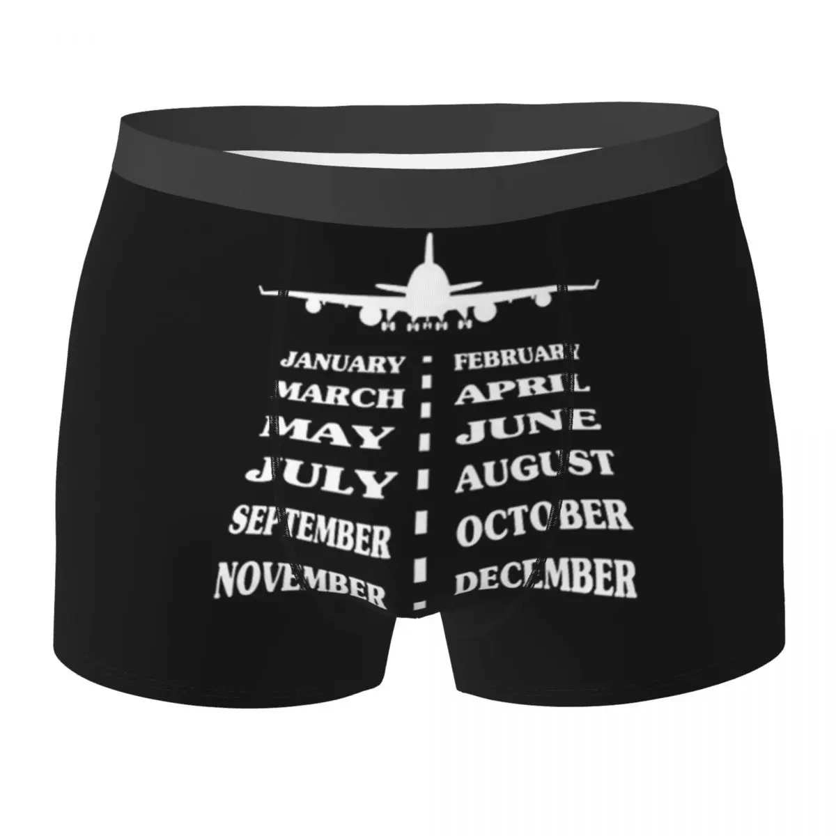 Boxer Underpants Shorts Born To Fly, Funny Airplane Pilot Gift Panties Men's Breathable Underwear for Homme Man Boyfriend Gift