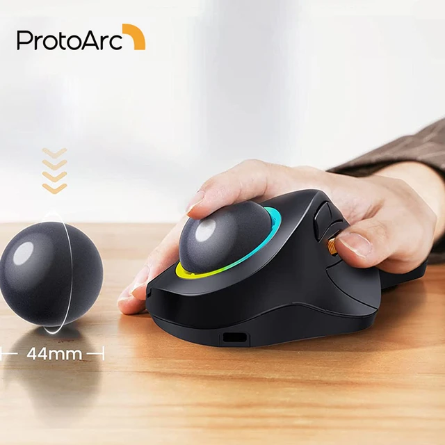 ProtoArc-EM03ワイヤレスbluetoothトラックボールマウス、充電式、人間工学rgb、バックライト、ローラー、マウスwindows、mac、ipad  - AliExpress 7