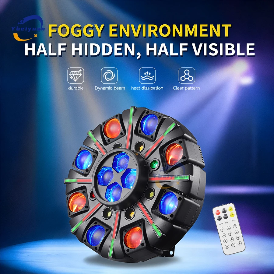 

150W 8-arm Beam Stage Light 4-in-1 RGBW LED Effect Light DMX512 Remote Control Suitable for DJ Parties Discos KTVs Stage Light