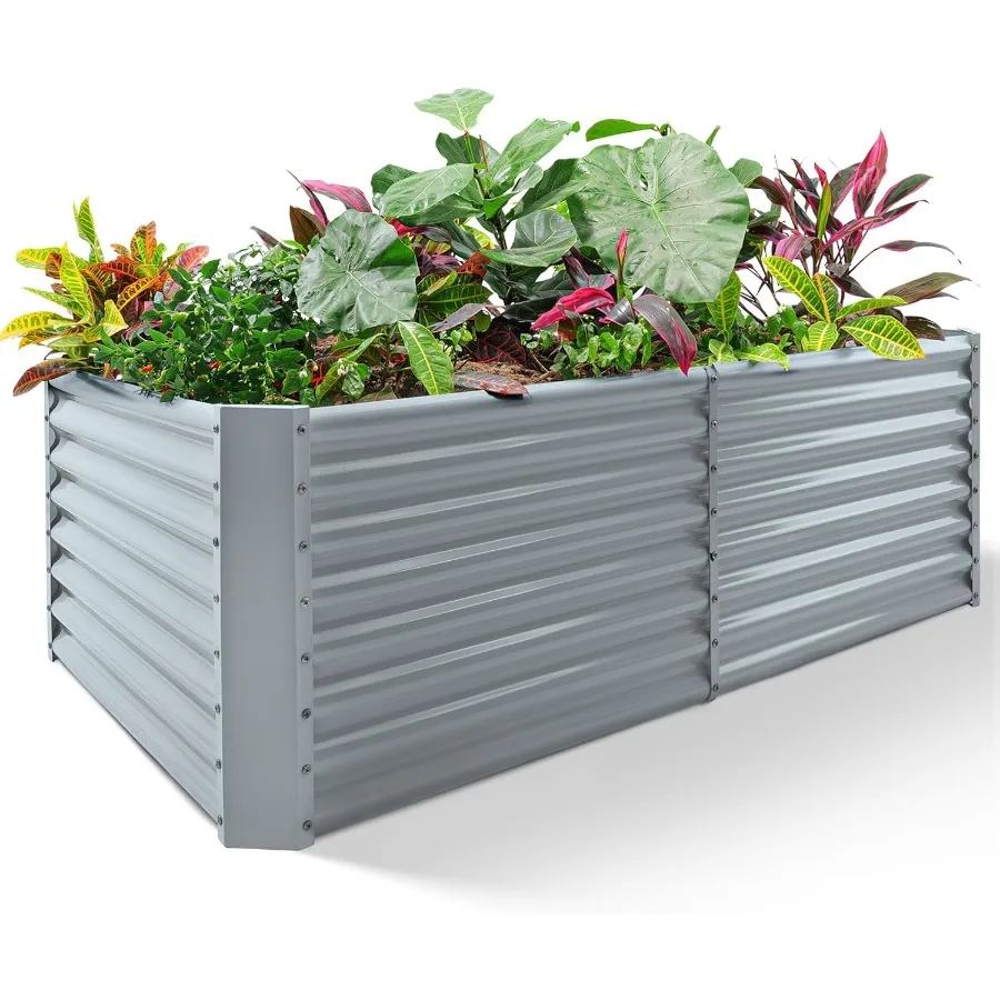 

8×4×2ft Galvanized Raised Garden Bed Planter Boxes Outdoor Raised Garden Beds Outdoor for Vegetables Flowers Herbs 479 Gallons