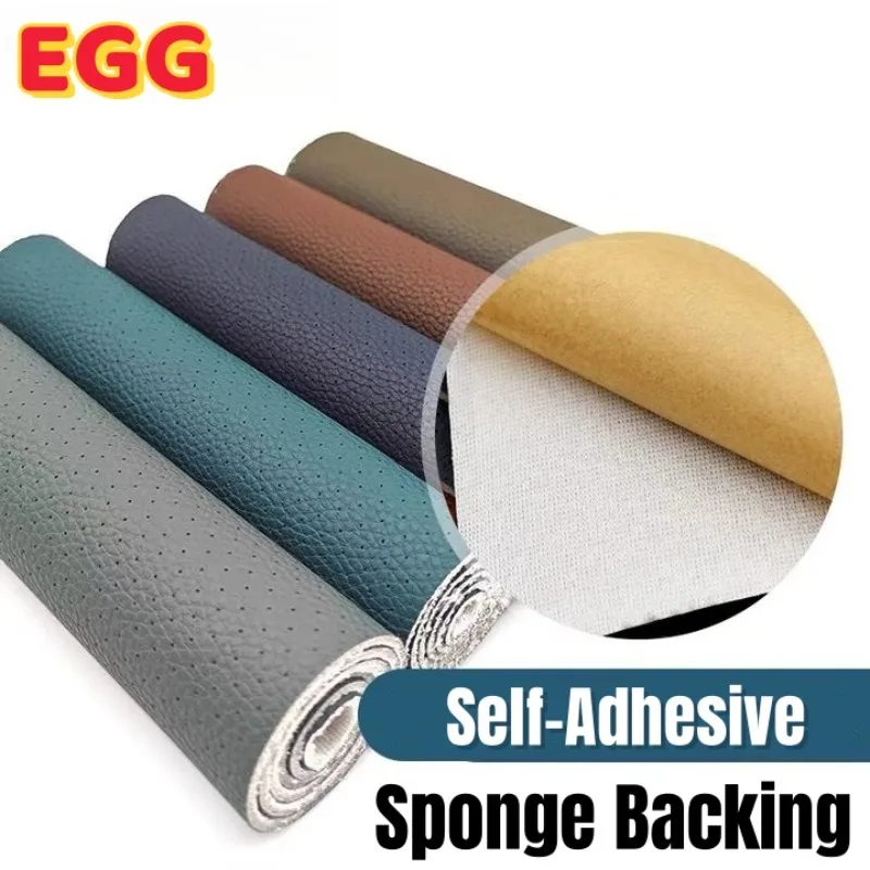 

Self-Stick Sponge-Backed Breathable Leather Fabric Durable for Crafts Seat Chair Stool Renovation Faux Leather Repair Stickers