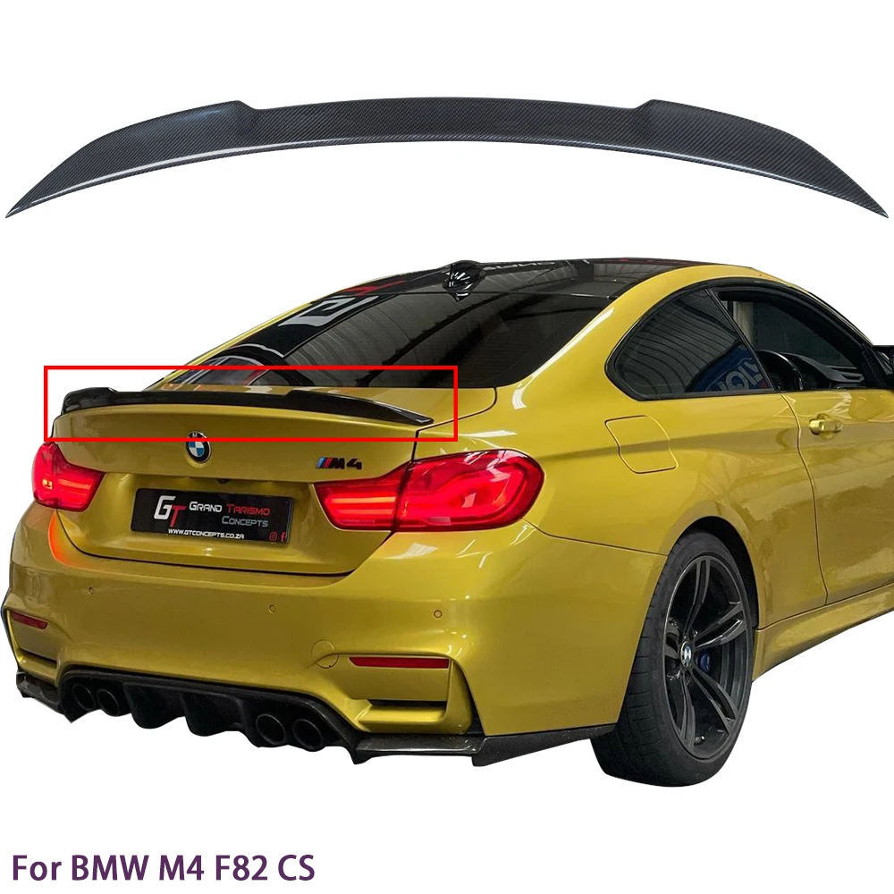 

For BMW M4 F82 CS Style Carbon fiber Rear Spoiler Trunk wing 2014-2020