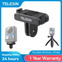TELESIN-Adaptador magnético de dos garras, accesorios de Cámara de Acción para DJI OSMO 360, interfaz de doble garra de aleación de aluminio de liberación rápida