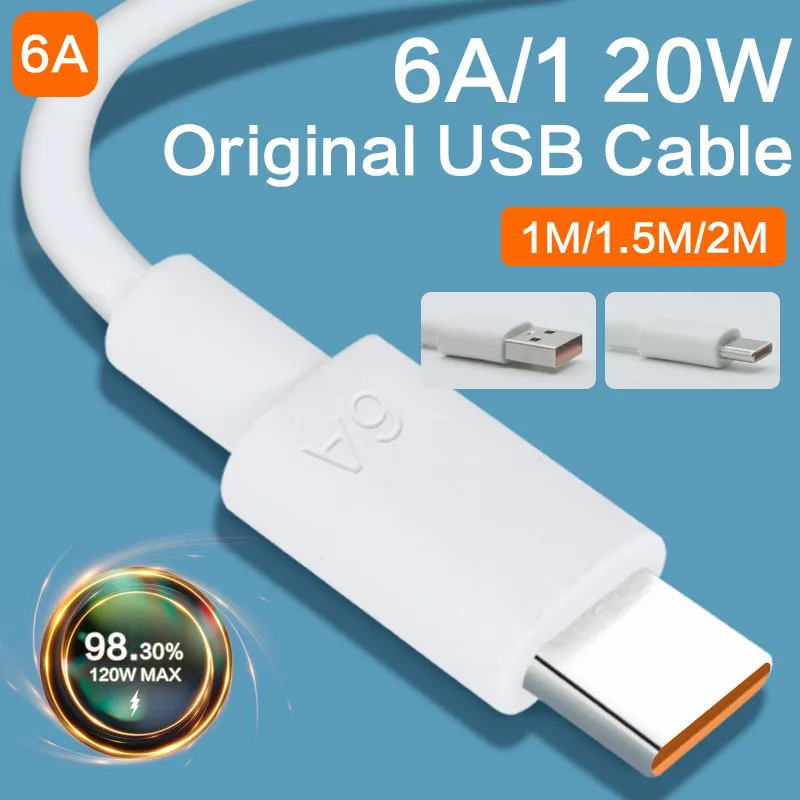 6A 66W USB Type C Super Fast Cable For Huawei Mate 40 50 Xiaomi 11 10 Pro OPPO R17 Fast Charging USB C Charger Cable Data Cord