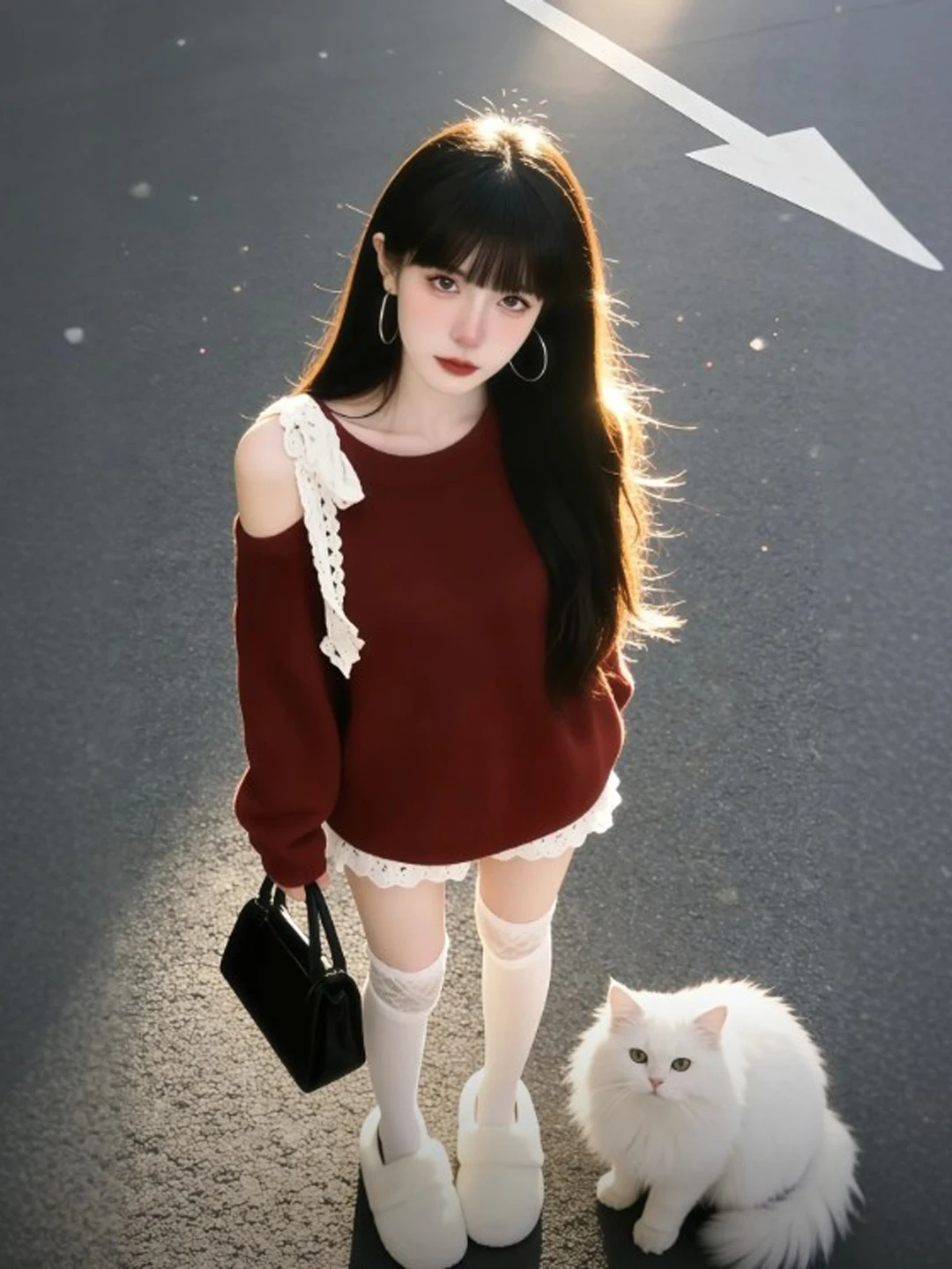 

Свитер с красным узлом, свободный крой, корейский весенний модный женский вязаный топ, мягкий средний джинсовый свитер, круглый Ne