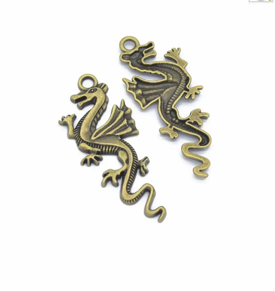 5pcs 49*20mm two Colors Vintage Animals mini Dragon Fly Pendant Charm For Jewelry Pendant Making Wholesale F0697