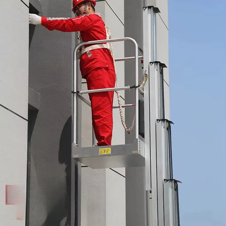 500kg 2-12m Small Mobile Electric Scaffold Aluminum Ladder Work Lift Tables 12 Meters Height Electric Motor Foldable Man Lift