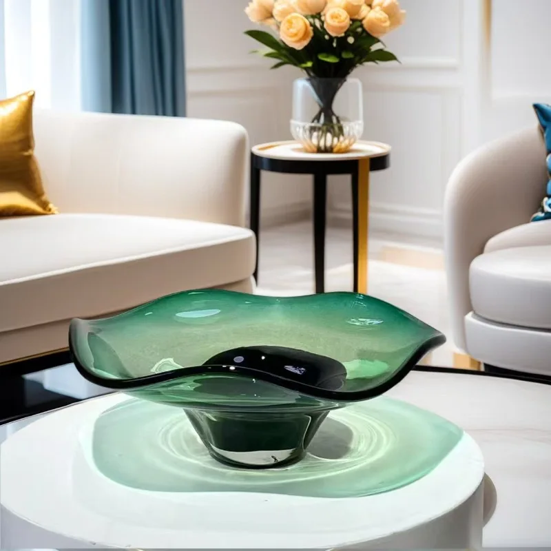 Modern simple glass ceramic fruit plate model house ins Internet celebrity light luxury Nordic homestay coffee table household t