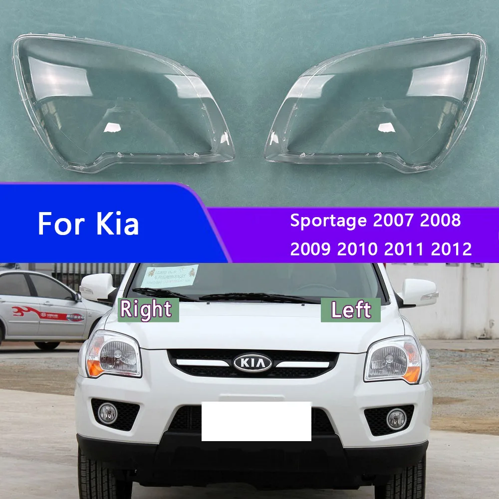 

For Kia Sportage 2007 2008 2009 2010 2011 2012 Front Headlight Cover Transparent Lampshade Lamp Lens Headlamp Shell Plexiglass