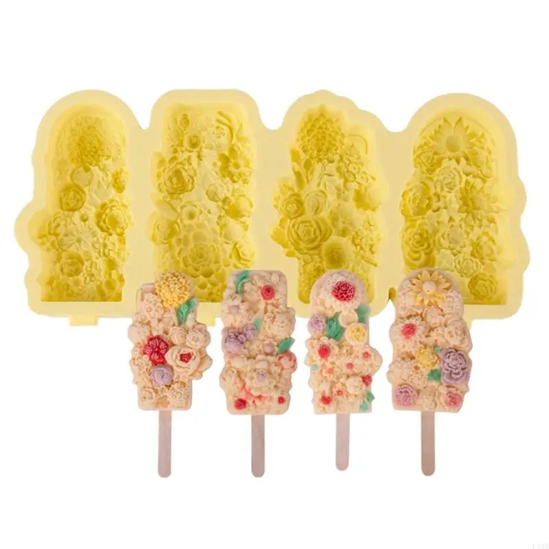 F19B Silicone Ice Cream Molds for Creative Recipes Easy Releases Popsicles Moulds