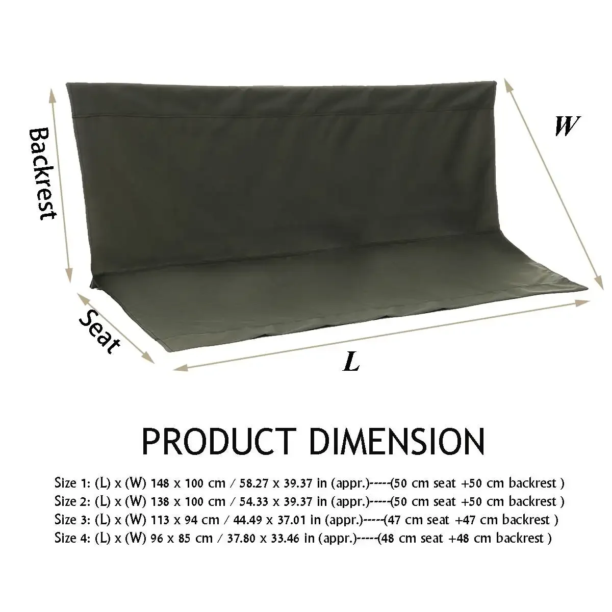 Outdoor Waterproof Swing Cover Chair Bench Replacement Patio Garden Swing Case 2/3 Seater Chair Cushion Backrest Dust Cover