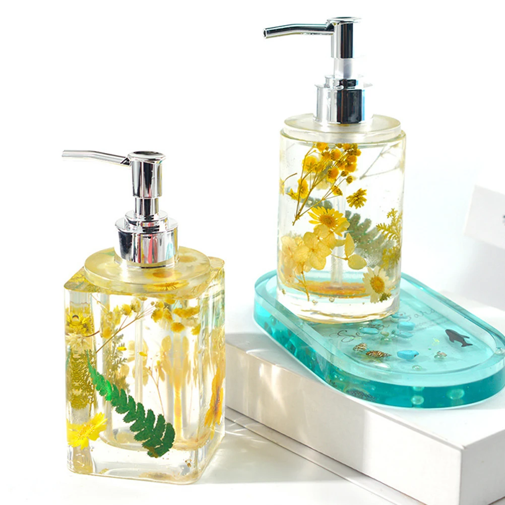 1 set 1 Set Silicone Diy Storage Mold Square Hand Bottle Mould Reusable Dispensing Mold Kit For Crystal Epoxy Perfume Sub Bottle